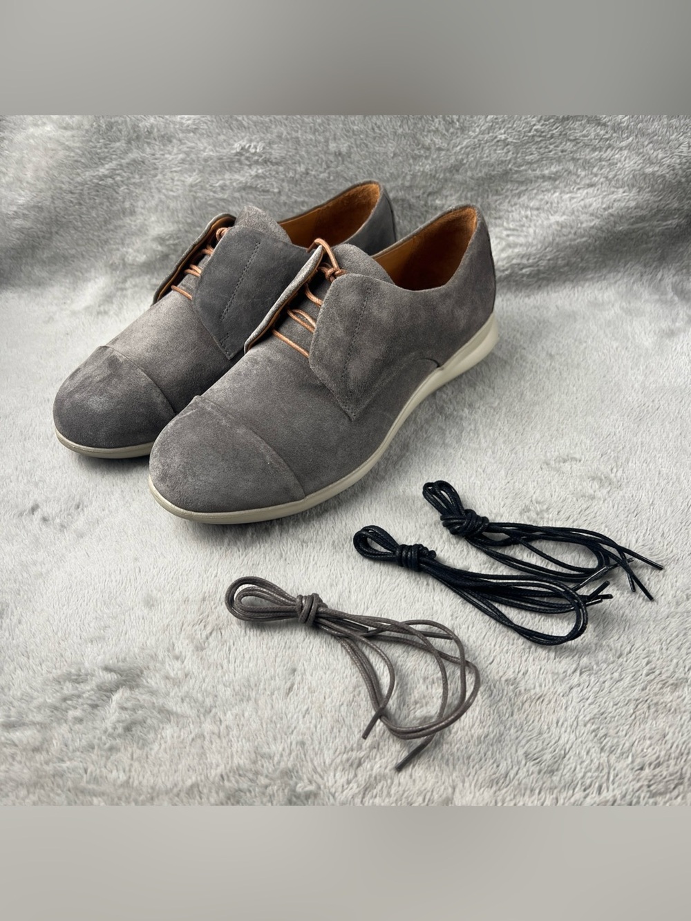 Samuel Hubbard Shoes Size 7.5 Freedom Now Cap Toe Oxford W1200-219 Grey Suede